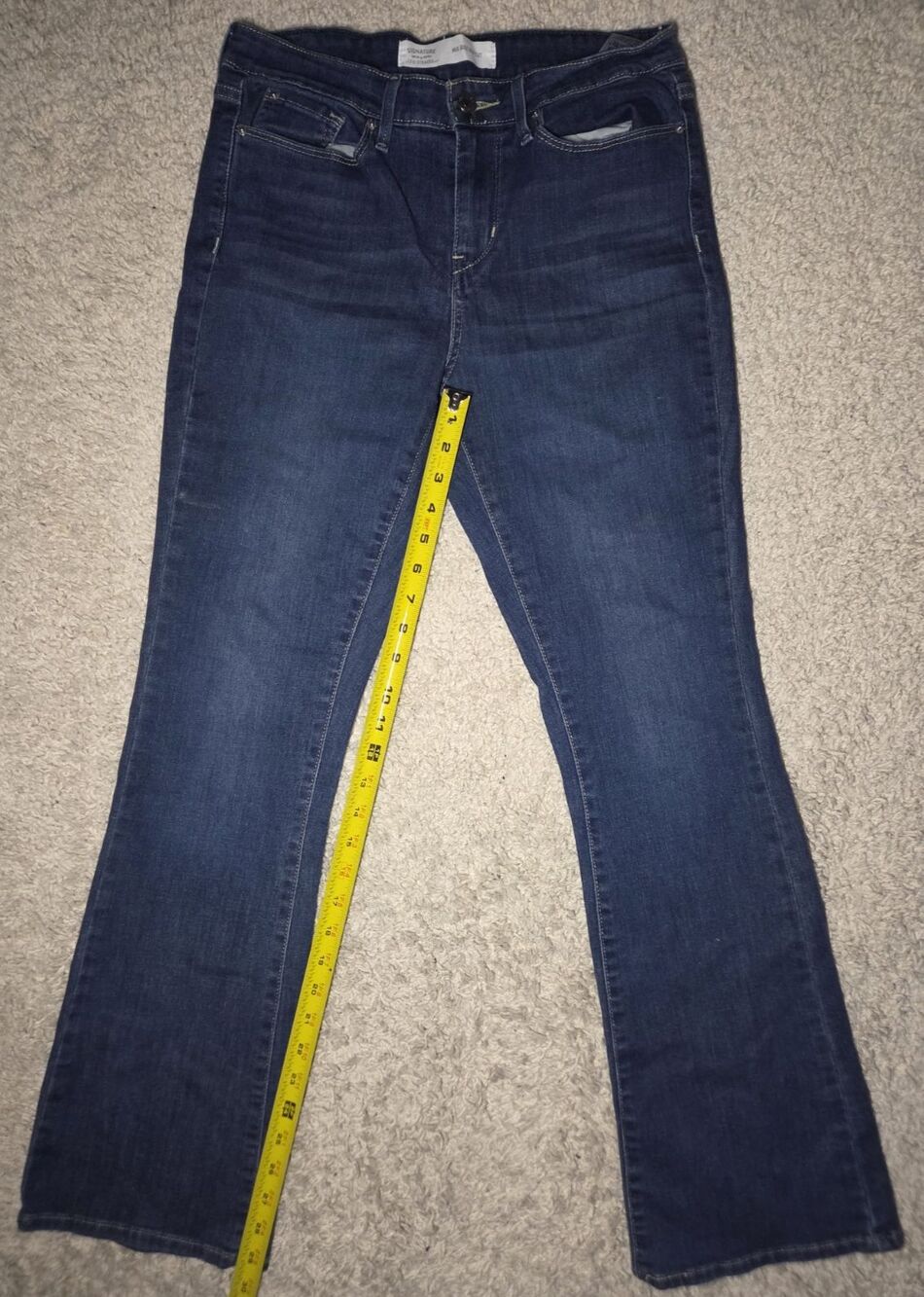 Levi Strauss Signature Mid Rise Bootcut Jeans Women’s Blue Denim Stretch W28 L32